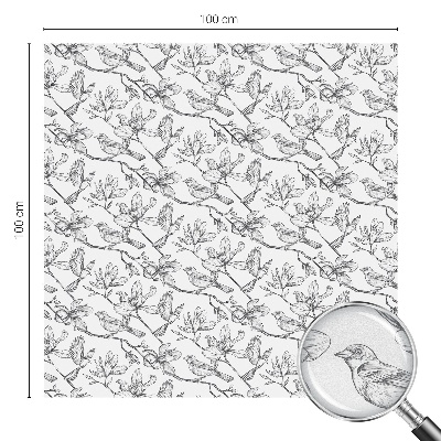 Colored window film stained glass Birds and flowers