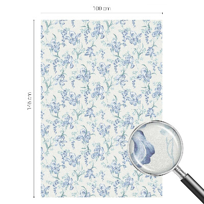 Patterned window film Blue flowers