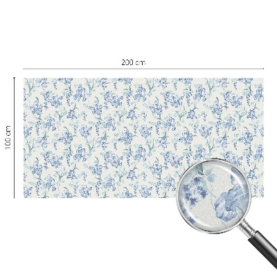 Patterned window film Blue flowers