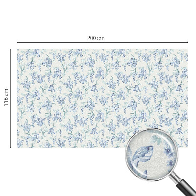 Patterned window film Blue flowers