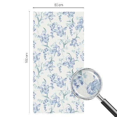 Patterned window film Blue flowers