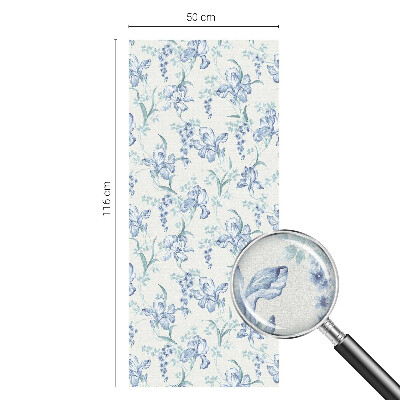 Patterned window film Blue flowers