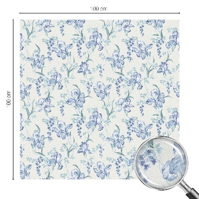 Patterned window film Blue flowers