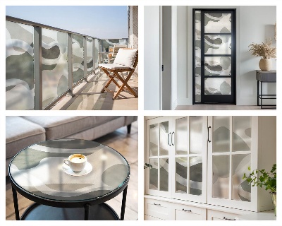 Frosted glass film stained glass effect Organic pattern