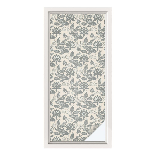 Frosted glass film stained glass effect Oriental pattern