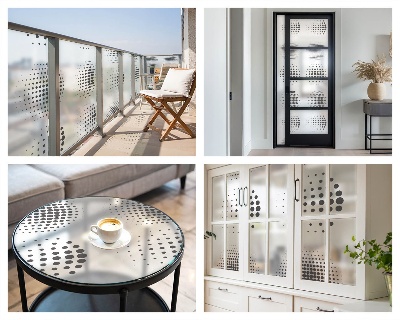 Patterned window film Dotted circles