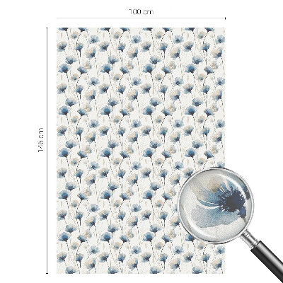 Frosted glass film stained glass effect Blue flowers