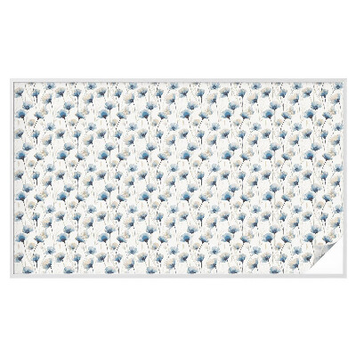 Frosted glass film stained glass effect Blue flowers