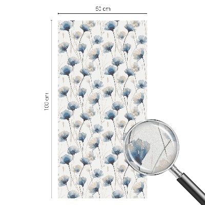 Frosted glass film stained glass effect Blue flowers
