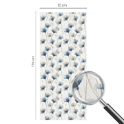 Frosted glass film stained glass effect Blue flowers