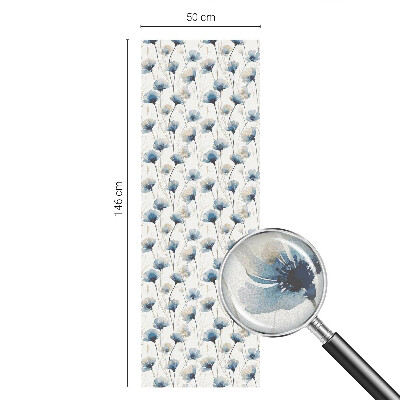 Frosted glass film stained glass effect Blue flowers