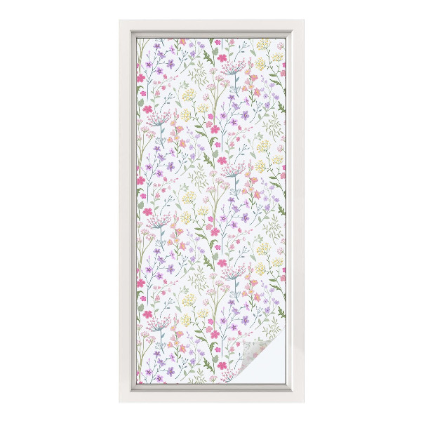 Opaque window film stained glass style Flowery meadow
