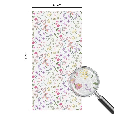 Opaque window film stained glass style Flowery meadow