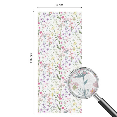 Opaque window film stained glass style Flowery meadow