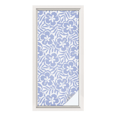 Opaque window film stained glass style Hibiscus flowers