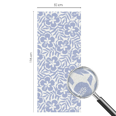 Opaque window film stained glass style Hibiscus flowers