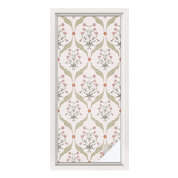 Frosted glass film stained glass effect Floral pattern