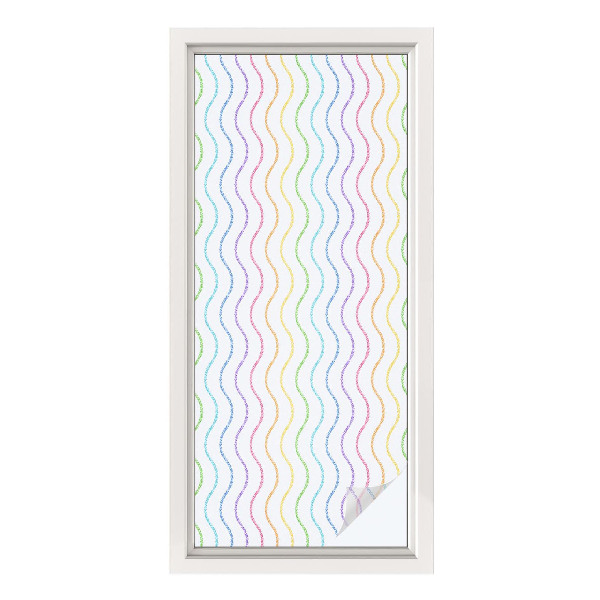 Frosted glass film stained glass effect Rainbow lines