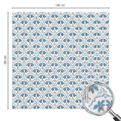 Patterned window film Blue palm trees