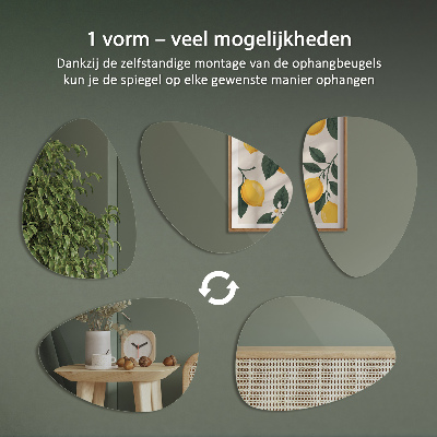 Organic shaped mirror stylish accessory