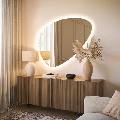 Organic egg-shaped mirror Backlight wall