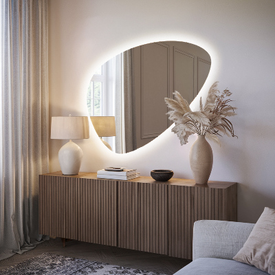Organic egg-shaped mirror Backlight wall