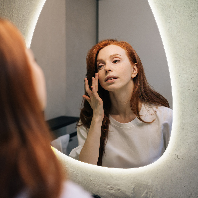Organic egg-shaped mirror Backlight wall