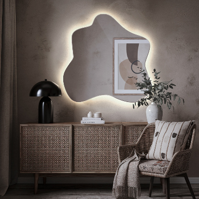 Splash shaped mirror LED illuminated