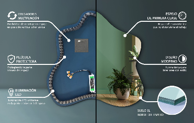 Splash shaped mirror LED illuminated