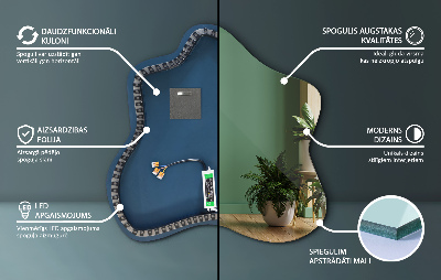 Splash shaped mirror LED illuminated