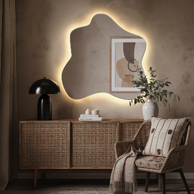 Splash shaped mirror LED illuminated