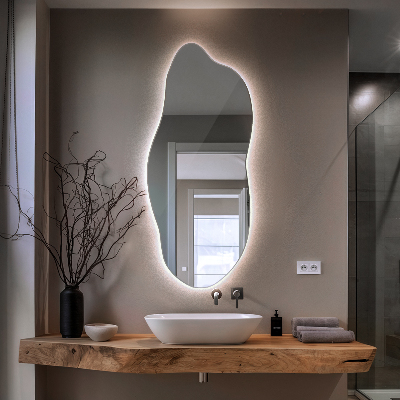 Unusual shaped led light mirror innovative