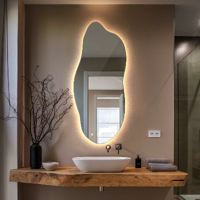 Unusual shaped led light mirror innovative