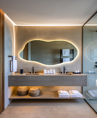 Unusual shaped led light mirror innovative