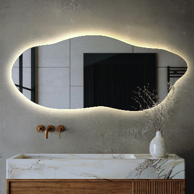 Unusual shaped led light mirror innovative