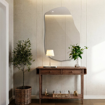 Unusual shaped mirror stylish accent