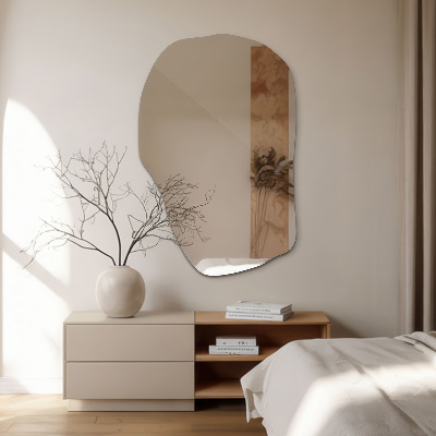 Unusual shaped mirror stylish accent