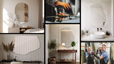 Unusual shaped mirror stylish accent