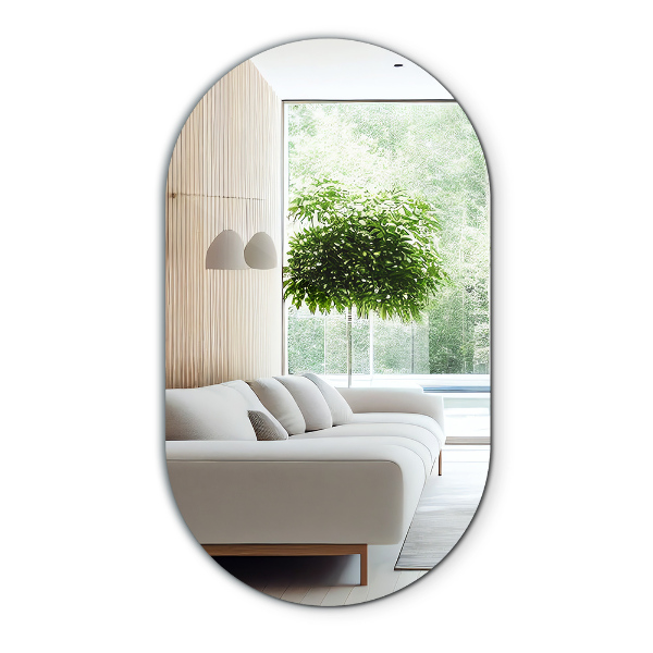Oval mirror without frame