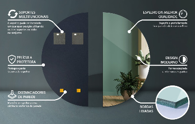 Half circle mirror without frame