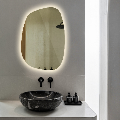 Irregular led mirror splash shaped