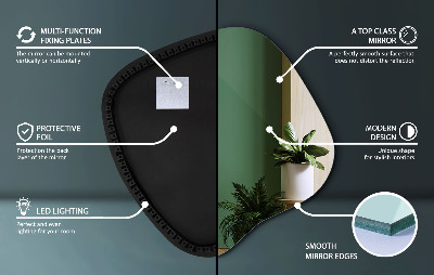 Organic mirror with LED lights modern accent