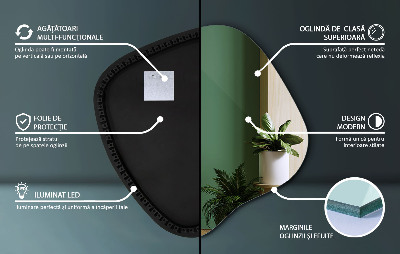 Organic mirror with LED lights modern accent