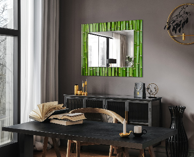 Mirror frame with print Green bamboo stalks