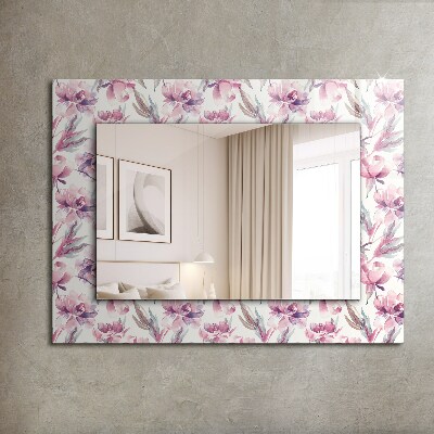 Printed mirror Purple floral patterns