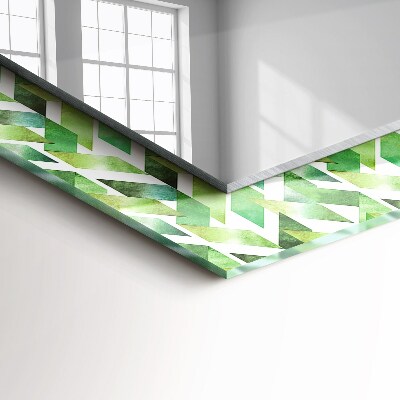 Decorative mirror Green geometric pattern