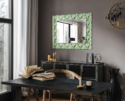 Decorative mirror Green geometric pattern