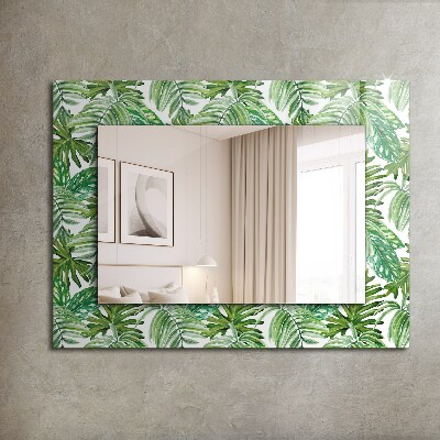 Decorative mirror Green tropical leaves