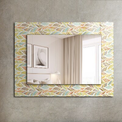 Decorative mirror Colorful waves leaves