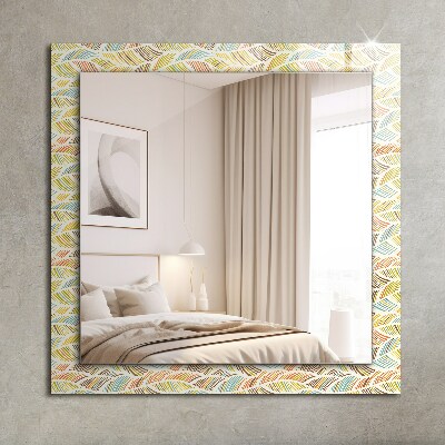 Decorative mirror Colorful waves leaves